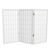 3 ft. Short Window Pane Shoji Screen - White - 3 Panels Red Lantern