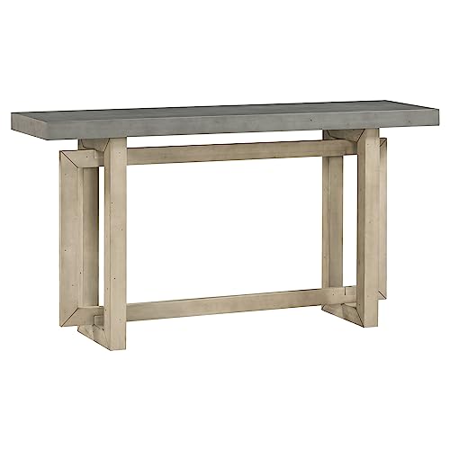 Hlcodca Contemporary Console Table with Industrial-Inspired Concrete Wood Top, Wood Legs, Extra Long Entryway Table for Entryway, Hallway, Living Room, Foyer, Corridor (Gray) Hlcodca
