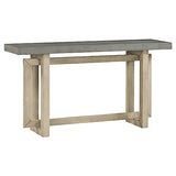 Knocbel Contemporary Console Table with Industrial-Inspired Concrete Wood Top, Minimalist Rectangular Entryway Table for Hallway Living Room Foyer Corridor, 59.1" W x 15.7" D x 31.7" H Gray Knocbel