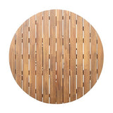 Merax 5 Pieces Patio Dining Sets for 4 People, Outdoor Acacia Wood Furniture Sets, 47.25" Large Round Table & Slatted Dining Chairs for Garden Patio Deck, Teak Look & White Rope Merax