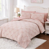 Wink Deer Twin Comforter Set with Sheets for Girls-5 Pieces Twin Bedding Sets with Pink Comforter, Sheets, Pillowcase & Sham for Kids (Pink Diamond, 66" X 86") Wink Deer