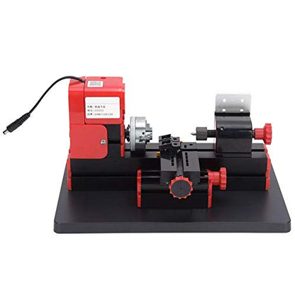 Mini Lathe Machine,24W 20000Rpm Mini Multifunction Wood Lathe Metal Rotating Lathe Diy Tool Benchtop Wood Lathes For Wood Glass Plastic Milling Machining/Lignin Plastic/Soft Metal