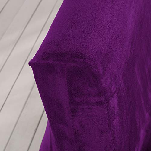 MIFXIN Armless Sofa Bed Cover Stretch Futon Slipcover Plush Thick Solid Color 3 Seat Full Folding Sofa Couch Futon Furniture Protector Without Armrests (Purple) MIFXIN