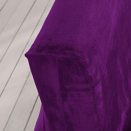MIFXIN Armless Sofa Bed Cover Stretch Futon Slipcover Plush Thick Solid Color 3 Seat Full Folding Sofa Couch Futon Furniture Protector Without Armrests (Purple) MIFXIN