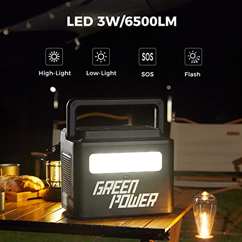 Green Power Portable Power Station 700W with 716Wh LiFePO4 Backup Battery/ 4 AC Outlet/ 2 Wireless Charging Outdoor Solar Generator Power Station For Emergencies/Homeuse/Camping RV（Grade A Ce - WoodArtSupply