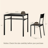 Gizoon Dining Table Set for 2, 3 Piece Kitchen Table with 2 Chairs for Small Space, Apartment, Kitchen, Dining Room, Space-Saving Gizoon