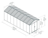 Palram - Canopia Rubicon 8 Ft. x 20 Ft. Shed DIY Storage with Polycarbonate and Aluminum Shed, Organization, Low-Maintenance Outdoor, Garden, Backyard, Utility Building with Skylight(Gray) CANOPIA