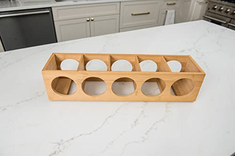 Lipper International 8305 Bamboo Wood Stackable 5-Bottle Wine Rack, 20-3/4" x 5-3/8" x 4-3/4" Lipper International