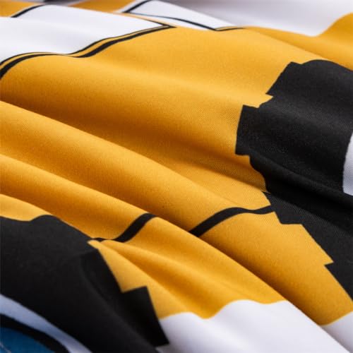NTBED 5 Pieces Construction Truck Twin Comforter Set for Boys Kids Forest Vehicles Excavator Lightweight Microfiber Bedding Sets NTBED