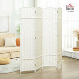 HOMCOM Room Divider, 4 Panel Folding Privacy Screen, 5.6' Tall Freestanding Wall Partition for Home Office, Bedroom, White HOMCOM