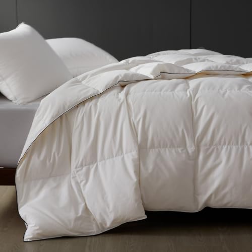sleeprove Lightweight California King Down Comforter for Hot Sleepers &Summer, Luxury Noiseless Duvet Insert with 8 Loops, White 108x98 inches sleeprove