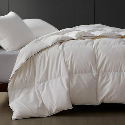 sleeprove Lightweight California King Down Comforter for Hot Sleepers &Summer, Luxury Noiseless Duvet Insert with 8 Loops, White 108x98 inches