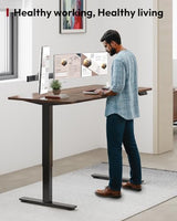 SANODESK Dual Motor Electric Standing Desk 79 x 32 Inches, Height Adjustable Sit Stand Desk with Large Splice Board for Home Office, Computer Workstation, Study & Gaming, Black Frame/Black Walnut Top SANODESK