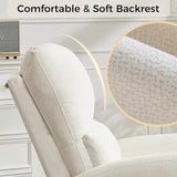 AEMEIOS Swivel Rocker Recliner, Manual Swivel Glider Nursery Recliner Chair with Adjustable Headrest and Lumbar Support, Rocking Recling Chairs for Small Space, Living Room, Bedroom, White