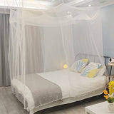 Aventik EDSRDLUZ 400 Fine Meshes Luxury Mosquito Large Square Net for Single to King-Sized Beds, 2 Side Openings & 8 Hanging Loops Decorative Rectangular Shape for Home & Travel Aventik
