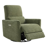 CHITA Power Recliner Chair Swivel Glider, FSC Certified Upholstered Living Room Nursery Reclining Sofa Chair with Lumbar Support, Green