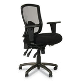 Alera Etros Series Petite Mid-Back Multifunction Mesh Chair, Black Alera