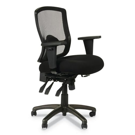 Alera Etros Series Petite Mid-Back Multifunction Mesh Chair, Black Alera