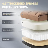 Dowinx Big and Tall Office Chair with Pocket Spring Cushion,High Back Computer Gaming Chairs with Adjustable Armrests,Executive Desk Chairs with Lumbar Support and Footrest,PU Leather-Brown Dowinx