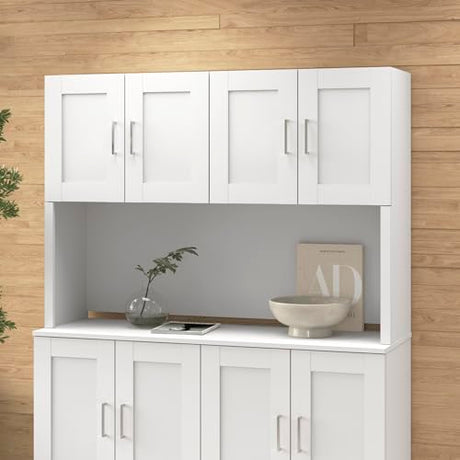 Bush Business Furniture Hampton Heights 60W Computer Hutch in White, Desk Attachment for Home Office or Professional Workspace Bush Business Furniture