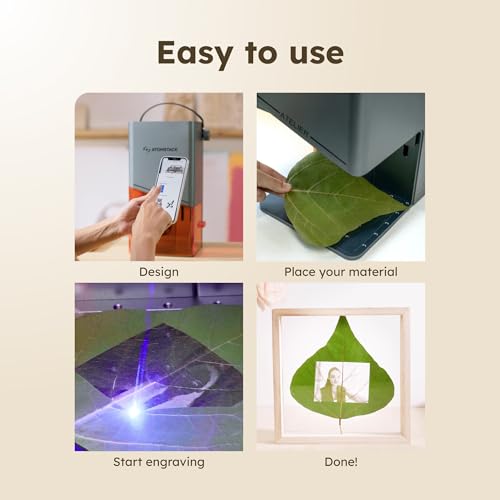 AtomStack Atelier - 12 Watt Diode Galvo Engraving and Cutting - Ultrafast 4000mm/s - Camera - Portable and Mini Laser Engraver and Laser Cutter - Personalise Wood, Paper, Leather, Cardboard and More ATOMSTACK