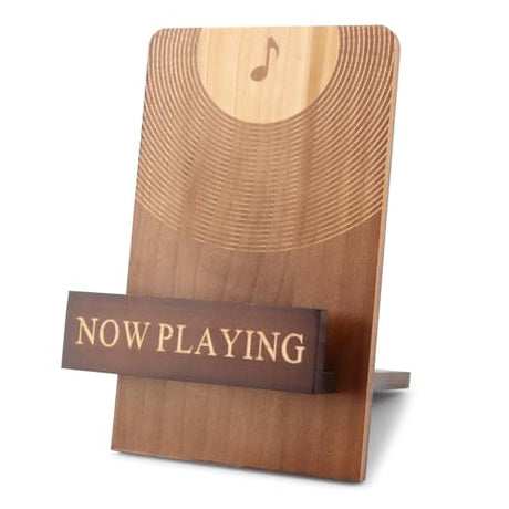 XuYelora Vinyl Record Stand, Classic Wood Albums Now Playing Display Vinyl Record Stand Elegant Rustic CDs(COLOR:Brown) XuYelora