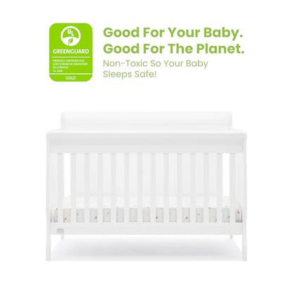 Delta Children Simmons Kids Carter 6-in-1 Convertible Crib - Greenguard Gold Certified, Bianca White