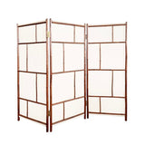 ZEW Bamboo 3 Panel Room Divider Privacy Screen, Freestanding 6 Feet Tall Decorative Room Separator, Espresso ZEW