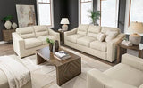 Signature Design by Ashley Treasure Trove Contemporary Leather Match Sofa, Beige Signature Design by Ashley