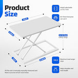 Hoodutric Standing Desk Converter Height Adjustable, Sit to Stand up Desk Riser Computer Workstation use in Laptop and Single Monitor Ergonomic Desktop Workstation for Home Office - White Hoodutric