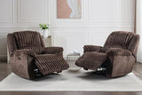 Oversized Power Recliner Chairs Zero Gravity for Big Man Faux Fur Electric Extra Large Recliners with USB Port for Living Room Soft Overstuffed Reclining Theater Seating 26" Seat Width Brown