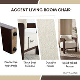 DAYALANE Beige Barrel Accent Chairs Set of 2, Cozy Upholstered Living Room Chair for Bedroom, Walnut Wood Frame, Vintage Modern Lounge Reading Chairs for Apartment Waiting Room Office,Beige DAYALANE