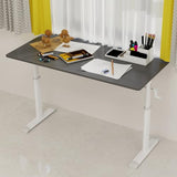 NALLBEIRRAA Standing Desk 47" Height Adjustable Small Desk with Hand Crank, Computer Table Writing Desk for Home Office, Grey NALLBEIRRAA