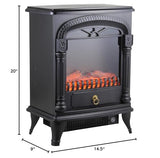 Comfort Zone Electric Fireplace Space Heater, Traditional Warm Stove Style, Realistic 3D Flame Effect, Adjustable Thermostat, & Overheat Protection, Ideal for Home, Bedroom, & Office, 1,500W, CZFP4 Comfort Zone