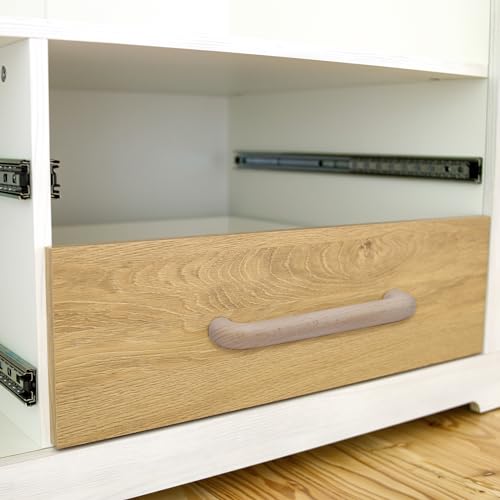 Risbay 10Pcs 5.04" Hole Distance Wood Color Unfinished Wood Handles for Drawer,Wardrobe,Cupboard,Dresser Risbay