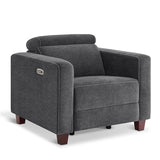 MCombo Zero Wall Recliner Chair, Wall Hugger Power Recliner Chair with Adjustable Headrest, High Wood Leg, USB & Type C Dual Charge Ports, for Living Room, Small Spaces, HL128 (Textile, Dark Grey)