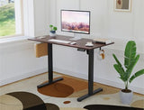 NSY Audio Electric Standing Desk 48x24 Inches - Height Adjustable, Whisper Quiet Motor, Walnut Top & Black Frame for Home Office Gaming, Focused Work, Walnut Brown Generic