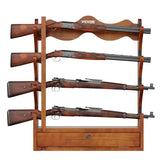 VEVOE Gun Rack, Wood Gun Rack Wall Mount, Gun Display Rack Holds 4 Rifles, Shotguns, 132 lb Heavy Duty Wall Storage Display Rifle Rack with Soft Padding VEVOR