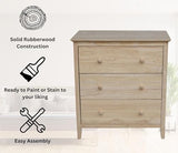 International Concepts Dresser with 3 Drawers, Unfinished IC International Concepts