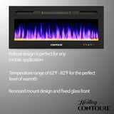 CONTOURE RV 31" Built-in Electric Heater with Fireplace Design - Mobile Ready | Adjustable Heat, Flame Colors | Remote Control, Timer | Modern Design for RVs CONTOURE