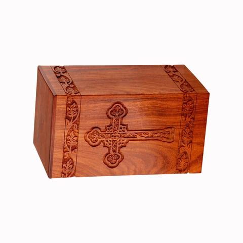 Wooden Cross Carved Adult urn | Wood Cremation Urns | Decorative Urns | Rosewood Urn for Human Ashes Male and Female | Handmade Urn for Large Ashes | - WoodArtSupply