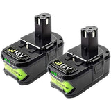 POWTREE 7.0Ah 18V 2Pack Replacement for Ryobi 18V Battery ONE+ Plus Li-ion P108 P102 P103 P104 P105 P107 P109 P122 PBP005 RB18L50 Cordless Power Tools with LED Indicator POWTREE