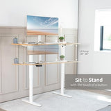VIVO Electric Single Motor Standing Desk Frame for 41 to 74 in Table Tops, Memory Height Adjustment, Frame Only, White, DESK-E151EW VIVO