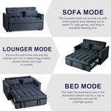 3 in 1 Convertible Sleeper Sofa Bed, 54'' Full Size Velvet Pull Out Futon Couch Recliner with Reclining Backrest & 2 Pillows, Small Loveseat Lounge Couches for Small Spaces (Black) Generic