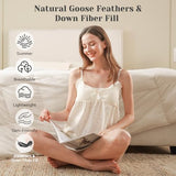 Joysoul Goose Feathers Fiber Comforter - Lightweight Ultra Soft Fabric Cover Breathable White Down Feather Fill, Twin Size Duvet Insert (68" X 88") Joysoul
