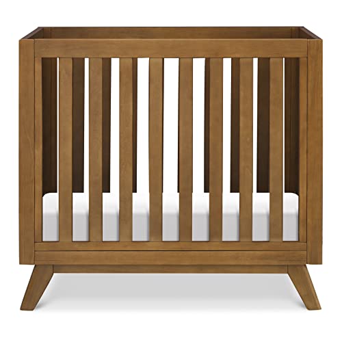 DaVinci Otto 3-in-1 Convertible Mini Crib with 4" Mattress in Walnut, Greenguard Gold Certified