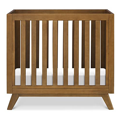 DaVinci Otto 3-in-1 Convertible Mini Crib with 4" Mattress in Walnut, Greenguard Gold Certified