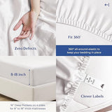 Mayfair Linen 100% Organic Cotton Sheets Queen Size - 4 PC White Organic Cotton Percale Sheets Queen Set, Soft, Cooling & Breathable Bedsheets, 16" Deep Pocket Hotel Bedding Set - GOTS Certified Mayfair Linen