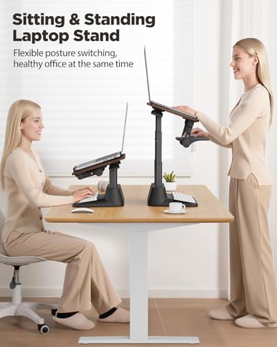 SAIJI Laptop Stand for Desk, Stable Standing Laptop Riser with Foldable Mouse Pad, Standing Computer Stand with 4 Adjustable Height Up to 20.47", MacBook Stand Fit All Laptops Under 17.3" SAIJI