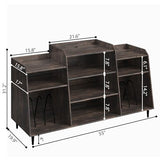 Rresyet 55" Record Player Stand with Charging Station, 4-Tier Vinyl Record Storage Cabinet with Divided Shelves, Adjustable Shelf，Large Capacity Storage for Music Room Living Room Rresyet